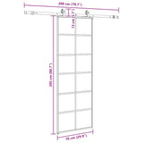 Sliding Door with Hardware Set Black 76x205 cm ESG Glass 3375850