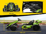 24V Electric Go Kart for Kids with Adjustable Seat for 6-12 Years, Green T3398P422372