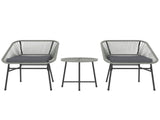 3 Pieces Rattan Bistro Set, Wicker Small Garden Table and Chairs Set with Cushions and Glass Top T3398P324009