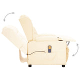 Massage Chair Cream Faux Leather 339078