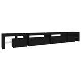TV Cabinet Black Engineered Wood Large Lights TV Cabinet 3152803