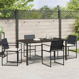 Garden Dining Set 5 pcs Black Powder-Coated Steel 3379331