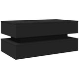 ZNTS Coffee Table with LED Lights Black 90x50x40 cm 839862