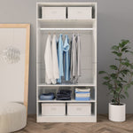 ZNTS Wardrobe High Gloss White 100x50x200 cm Engineered Wood 800231