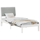 Bed frame White and light grey 80 x 200 cm Solid pine wood 878783