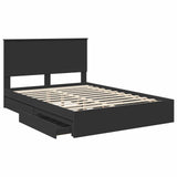 Storage Bed with Headboard Black 140 x 190 cm Engineered Wood 3411209
