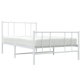 Metal Bed Frame without Mattress with Footboard White 80x200cm 352538