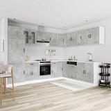 14 Piece Kitchen Cabinet Set "Lucca" Concrete Grey Engineered Wood 3314985