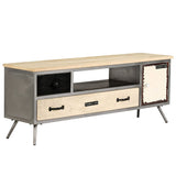 TV Cabinet Solid Mango Wood and Steel 120x30x45 cm 246282