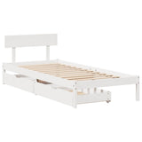 Bed Frame without Mattress White 90x190 cm Single Solid Wood Pine 3301501