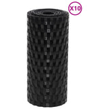 Balcony Screens 10 pcs Black 255x19 cm Poly Rattan 156319
