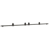 Sliding Door Hardware Kit 366 cm Steel Black 3295799