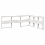 Bookcase Bed without Mattress White 150x200 cm King Size Solid Wood Pine 3324419