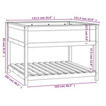 ZNTS Planter with Shelf 111.5x111.5x81 cm Solid Wood Pine 823801