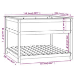 ZNTS Planter with Shelf 111.5x111.5x81 cm Solid Wood Pine 823801