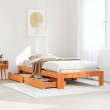 Bed Frame without Mattress Wax Brown 90x190 cm Single Solid Wood Pine 3309022