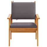 Garden Chair with Cushion 2 pcs Anthracite Solid Acacia Wood 4106580