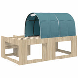Bed Frame with Tunnel 3 pcs Sonoma Oak and Light Blue 3423624