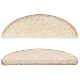 Stair Mats 10 pcs 56x17x3 cm Cream Half Round 149791