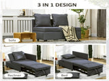 Convertible Single Sofa Bed with Thick Padded Seat, 3-in-1 Multi-Functional Sleeper Chair Bed with T3398P343087