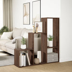 ZNTS Room Divider Bookcase 3-Tier Brown Oak 123x29x123 cm Engineered Wood 857991