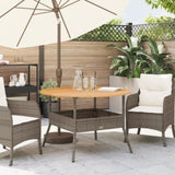 Garden Table with Acacia Wood Top Grey 110x71 cm Poly Rattan 368626