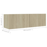 2 Piece TV Cabinet Set Sonoma Oak Engineered Wood 3079017