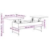 Coffee Table Grey Sonoma 100x50x40 cm Engineered Wood and Metal 845379