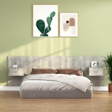 Bed Headboard with Cabinets Concrete Grey Engineered Wood 3115703
