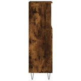 Bathroom Cabinet Smoked Oak 30x30x100 cm Engineered Wood 831561