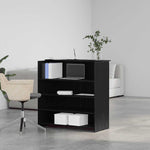 Reception Desk Black Oak 100x50x103.5 cm Engineered Wood 3324161