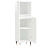 Bathroom Cabinet High Gloss White 30x30x100 cm Engineered Wood 831550