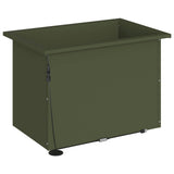 Garden Planter with LED 2 pcs Olive Green 40 x 60 x 40 cm Steel 8008147