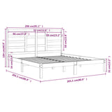 Bed Frame without Mattress Grey Solid Wood 200x200 cm 3105817