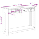 Console Table Natural 110 x 30 x 80 cm Solid Teak Wood 42024246