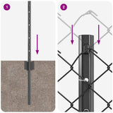 Fence and Post Grey 0.8 x 25 m Steel 3336275