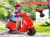 Kids Ride On Motorcycle, 6V, W/LED Lights-Red T3398P348151