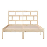 Bed Frame Natural Pine Solid Pine Wood Double Durable Bed Frame 3101213