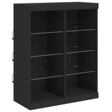 Sideboard with LED Lights Black 202x37x100 cm 3209185