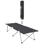 Folding Camping Bed Manual Black 62 x 194 x 42 cm Oxford fabric 42003117