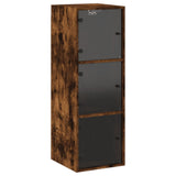 Wall Cabinet Smoked oak Engineered wood, glass 35x37x100 cm 836487