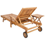 Sun Lounger with Table 2 pcs Brown 40 x 40 x 40 cm 42032669