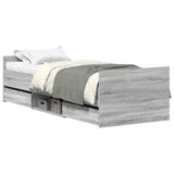 Bed Frame without Mattress Grey Sonoma 90x190 cm Single 3203815