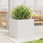 ZNTS Garden Planter White 50x50x45.5 cm Solid Wood Pine 847244