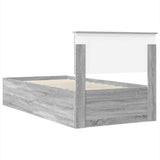 Bed Frame Grey Sonoma 90 x 190 cm Engineered Wood 3408709