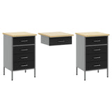 Work Cabinet Set with Drawer with Storage Manual 8 pcs Black 3321462