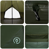 Tipi Tent Olive Green 500 x 500 x 300 cm Polyester and Steel 42029032