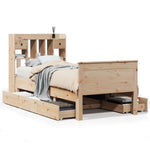 ZNTS Bookcase Bed without Mattress 75x190 cm Small Single Solid Wood Pine 3308945