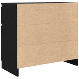 Sideboard with Drawer Black Oak 71x35x65 cm Engineered Wood 861599