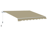 2.5x2 m Manual Retractable Awning-Beige Canopy/White Frame T3398P314125